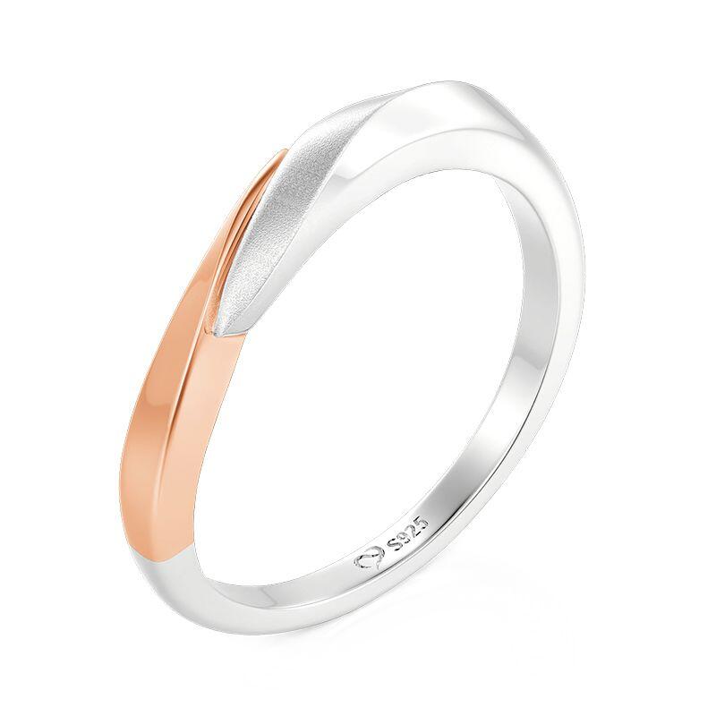 Et maison Curved Twisted Blasted Two-Tone Men's Wedding Band