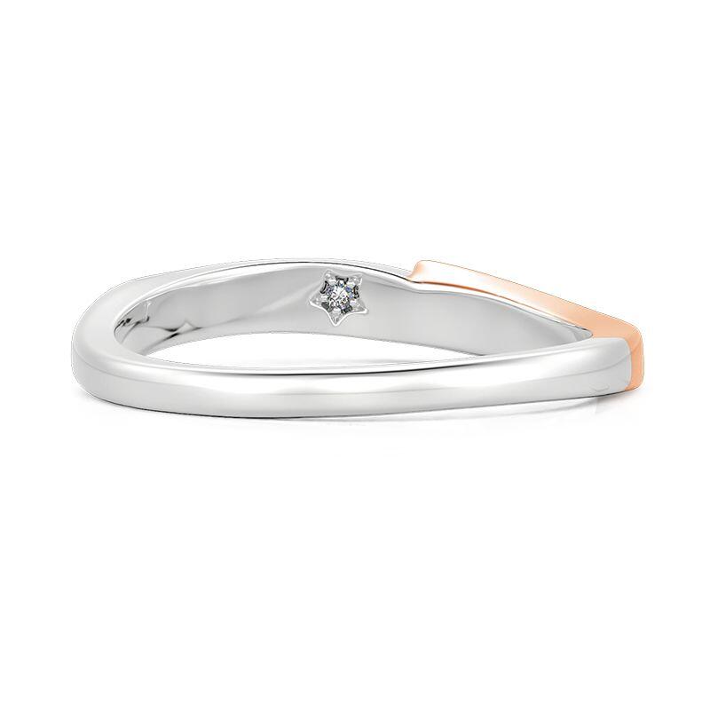 Et maison Curved Twisted Blasted Two-Tone Men's Wedding Band