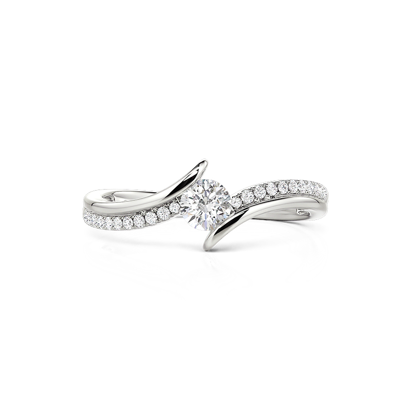 Et maison Classic Bypass Pave Promise Ring Sterling Silver