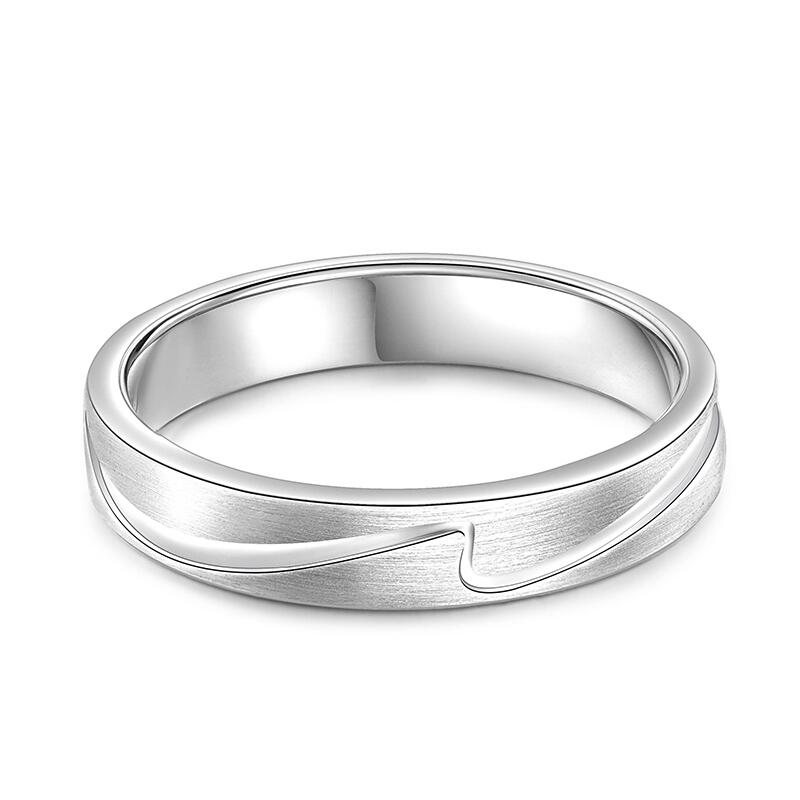 Et maison Sea Wave Design Sterling Silver Men's Band
