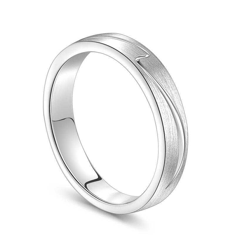 Et maison Sea Wave Design Sterling Silver Men's Band