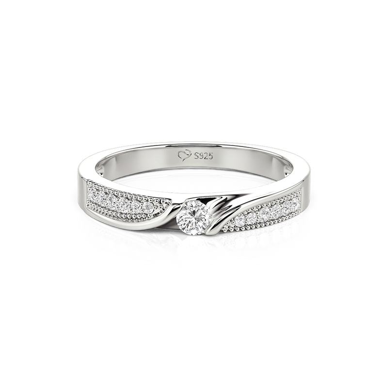 Et maison Classic Round Cut Bypass Pavé Engagement Ring