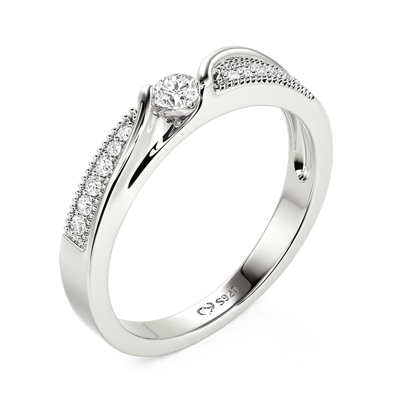 Et maison Classic Round Cut Bypass Pavé Engagement Ring