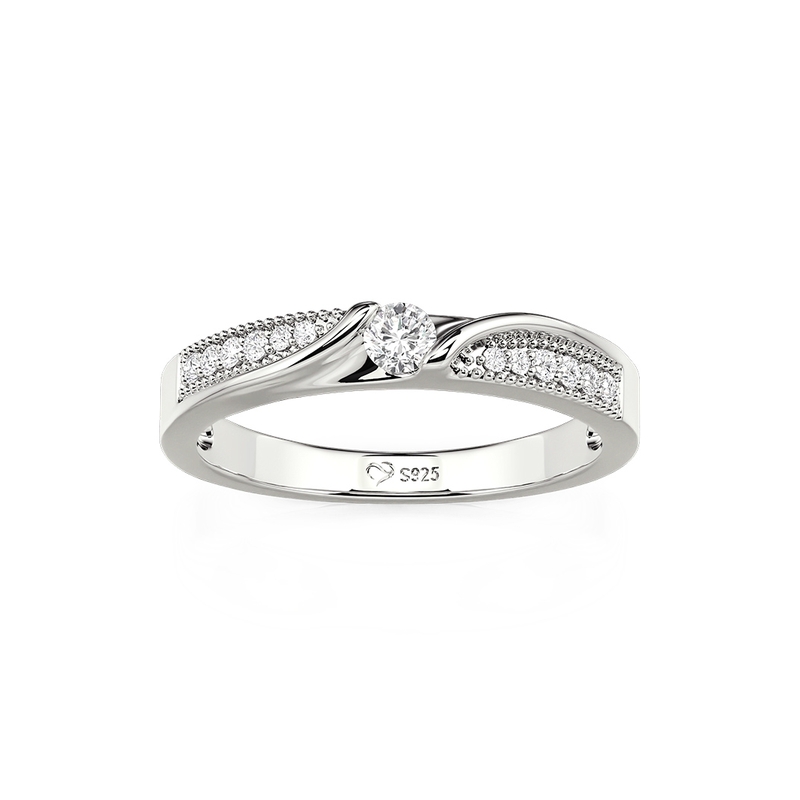 Et maison Classic Round Cut Bypass Pavé Engagement Ring