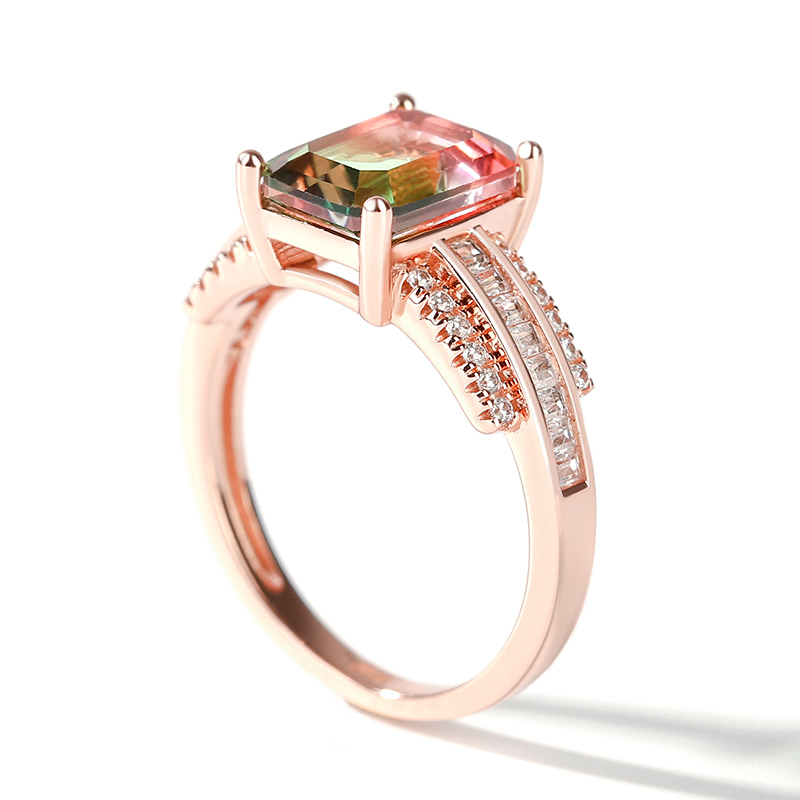 Et maison "One of a Kind" Emerald Cut Sterling Silver Watermelon Ring