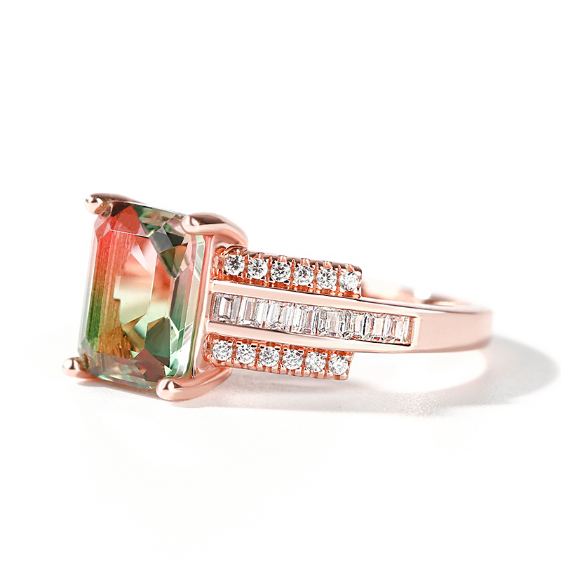 Et maison "One of a Kind" Emerald Cut Sterling Silver Watermelon Ring