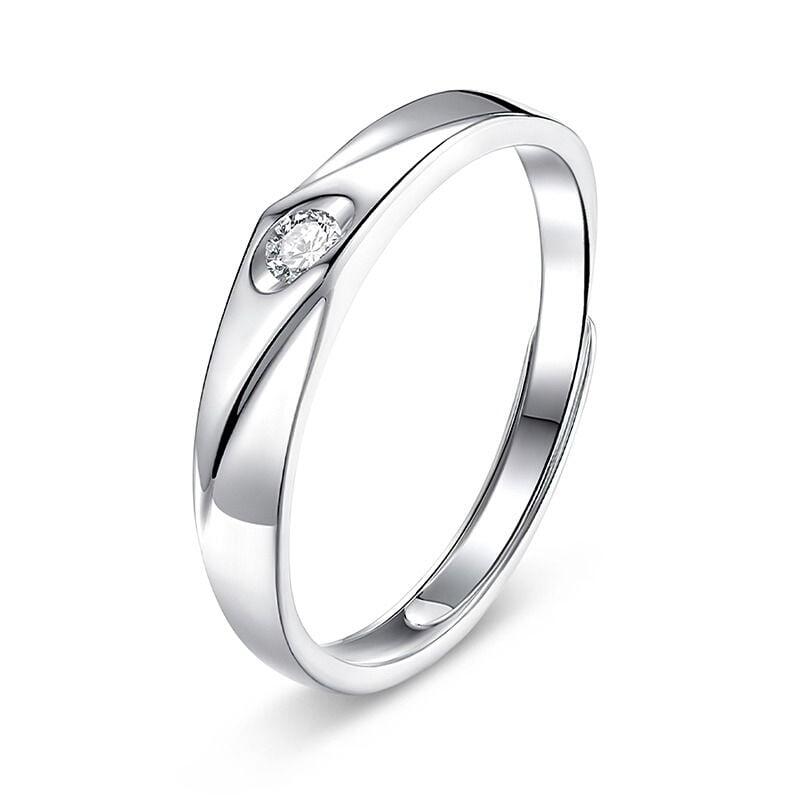 Et maison Round Cut Sterling Silver Adjustable Men's Band