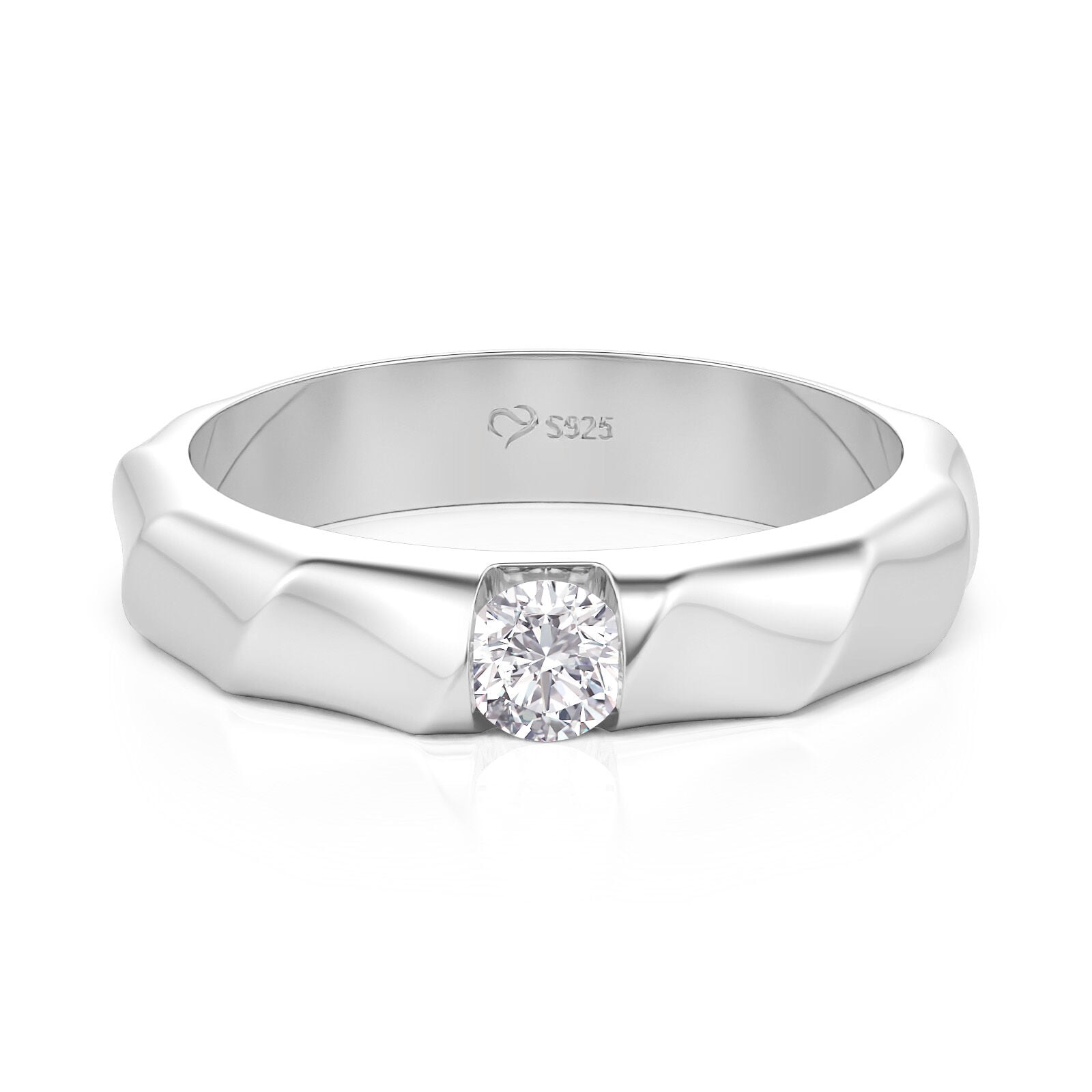 Et maison Simple Solitaire Twisted Ribbon Men's Ring