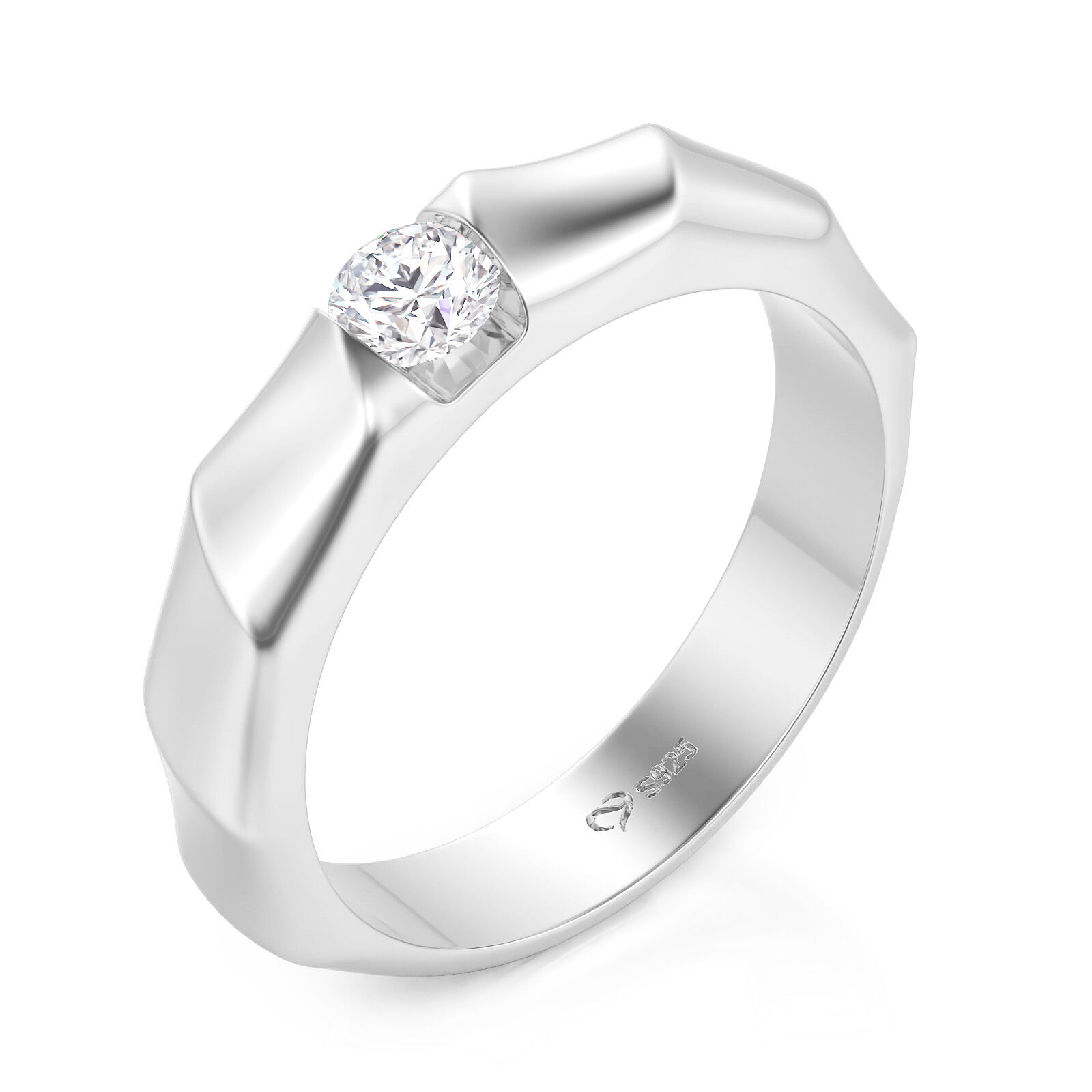 Et maison Simple Solitaire Twisted Ribbon Men's Ring