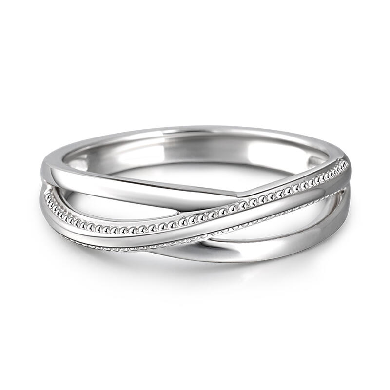 Et maison "Eternal Promise" Crossover Design Sterling Silver Men's Band