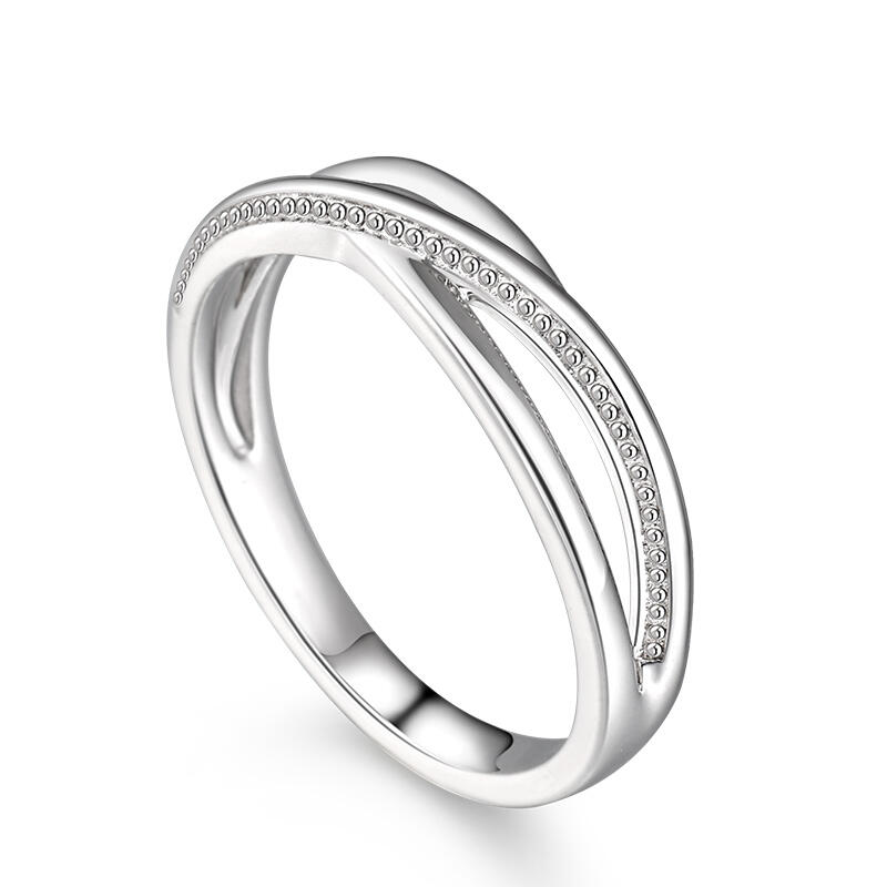 Et maison "Eternal Promise" Crossover Design Sterling Silver Men's Band