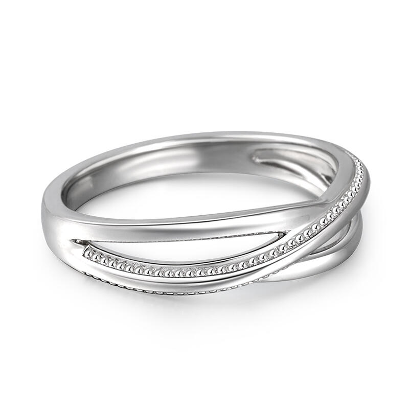 Et maison "Eternal Promise" Crossover Design Sterling Silver Men's Band