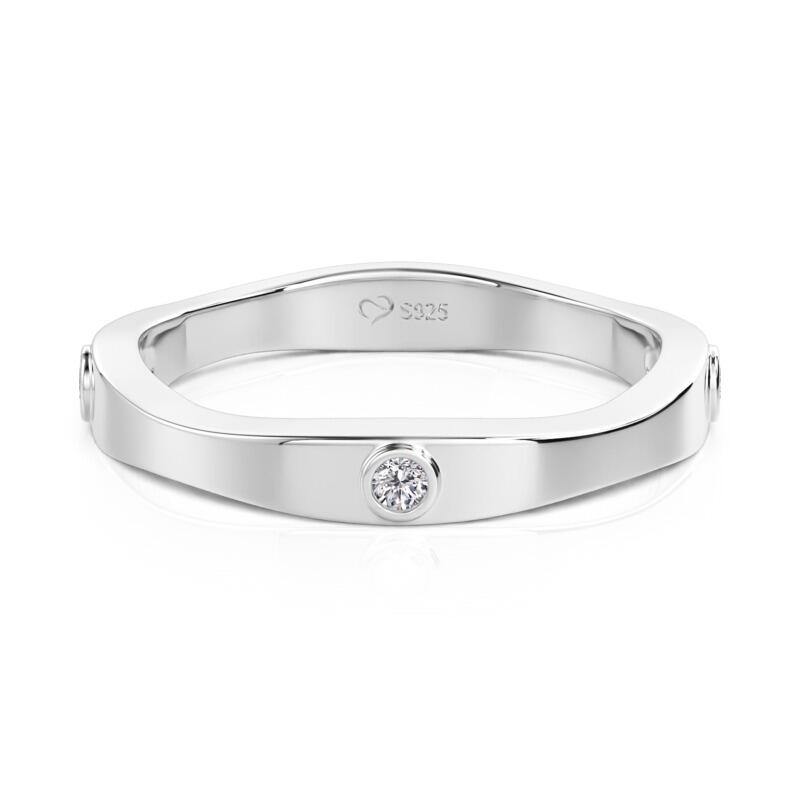Et maison Classic Solitaire Wedding Ring for Men Sterling Silver