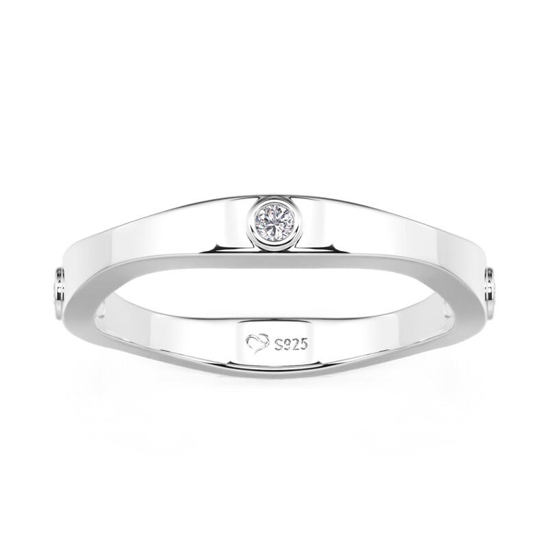 Et maison Classic Solitaire Wedding Ring for Men Sterling Silver