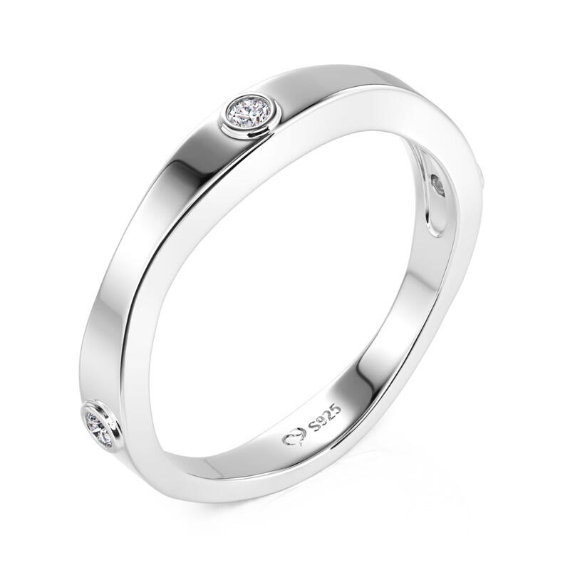Et maison Classic Solitaire Wedding Ring for Men Sterling Silver