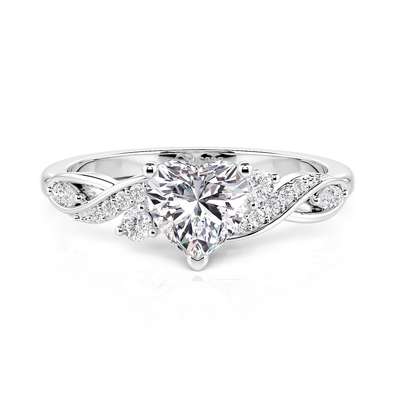 Et maison Infinity Twisted Three-Stone Heart Cut Engagement Ring