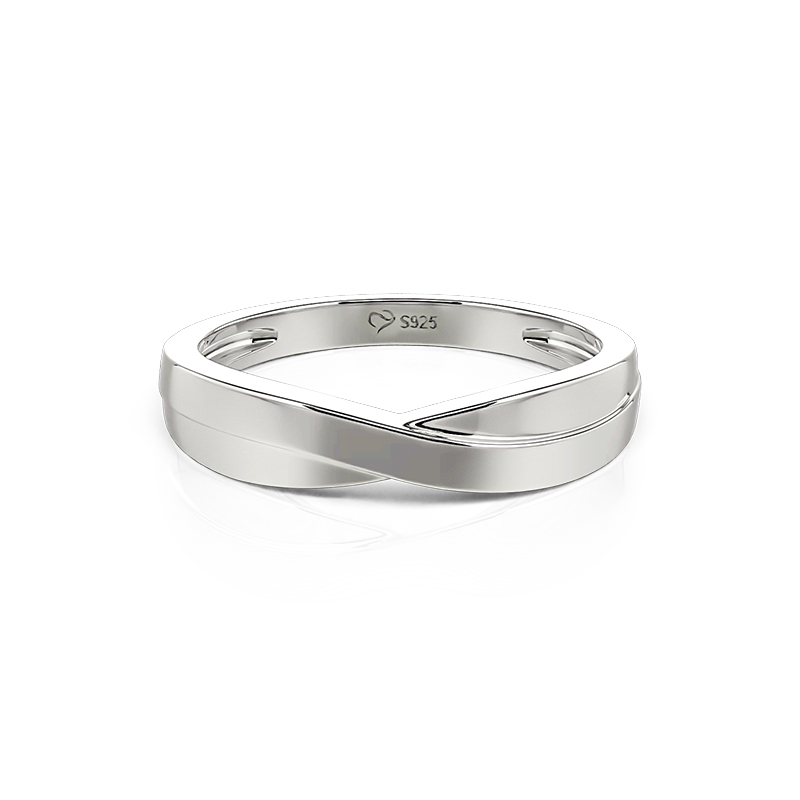 Et maison Stylish Crossover Sterling Silver Men's Band