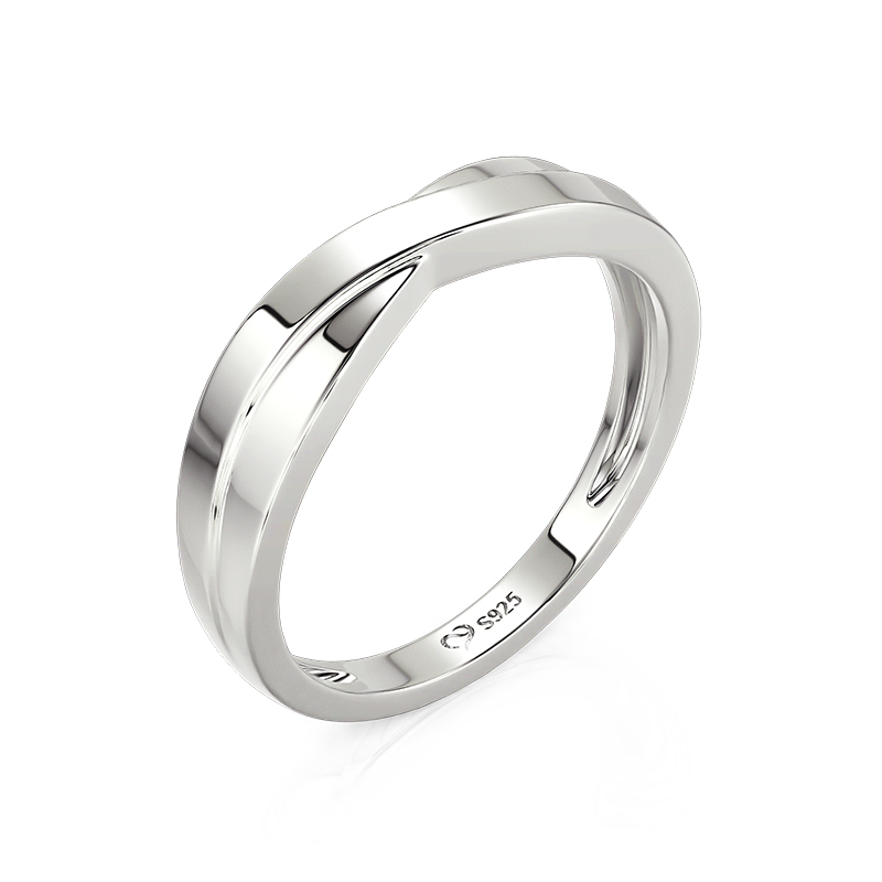 Et maison Stylish Crossover Sterling Silver Men's Band