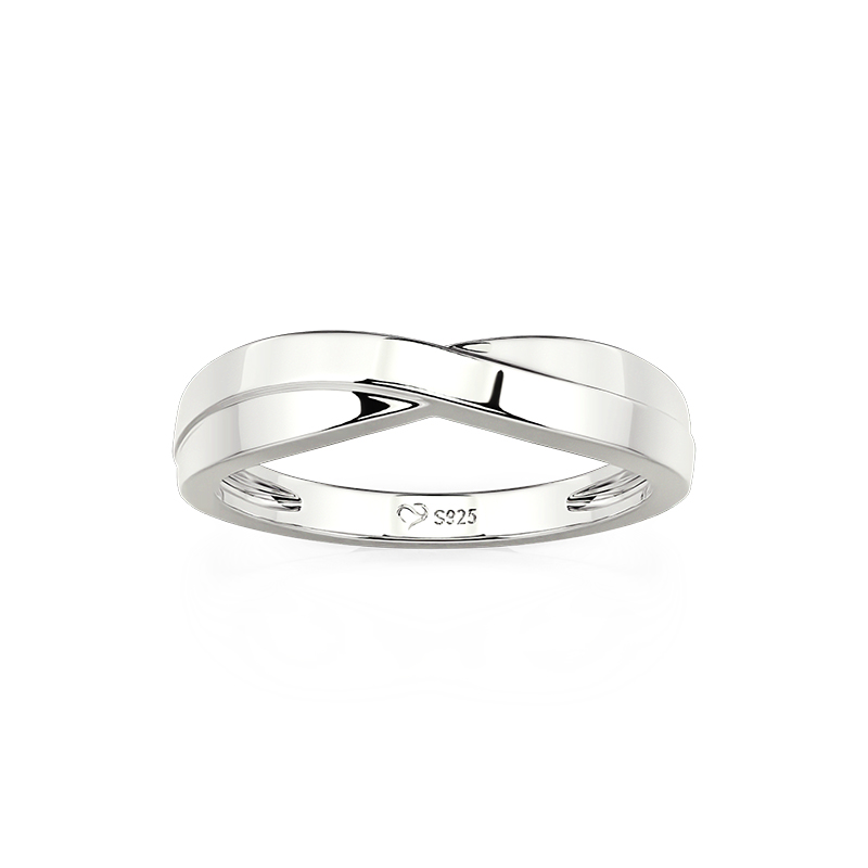 Et maison Stylish Crossover Sterling Silver Men's Band