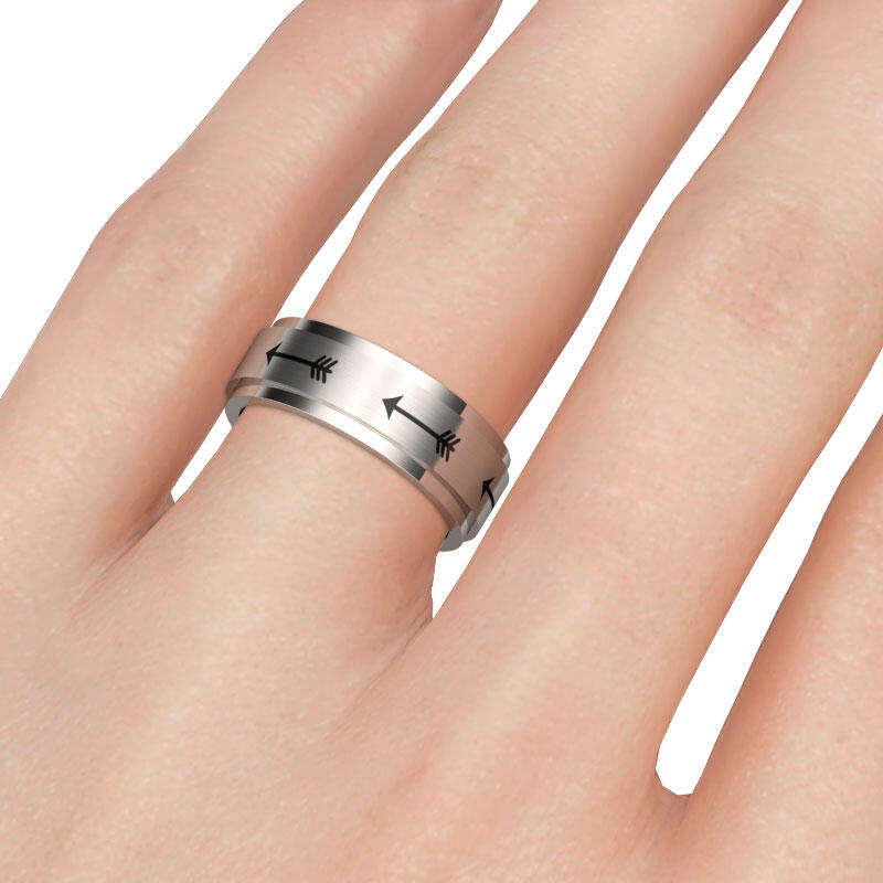 Et maison Rotatable Arrow Stainless Steel Men's Band