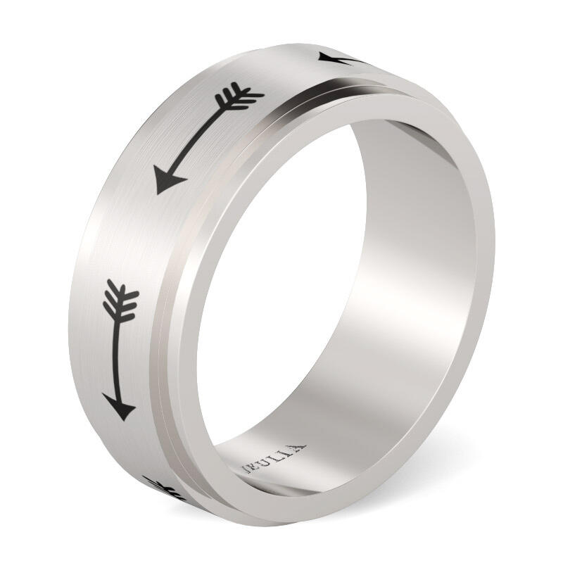 Et maison Rotatable Arrow Stainless Steel Men's Band
