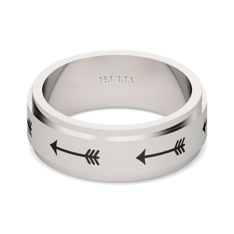 Et maison Rotatable Arrow Stainless Steel Men's Band