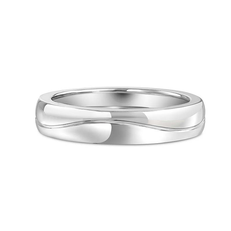 Et maison "Lines of Love" Simple Men Wedding Band Sterling Silver