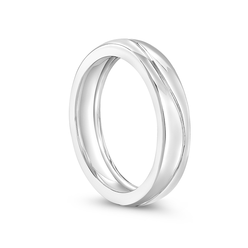 Et maison "Lines of Love" Simple Men Wedding Band Sterling Silver