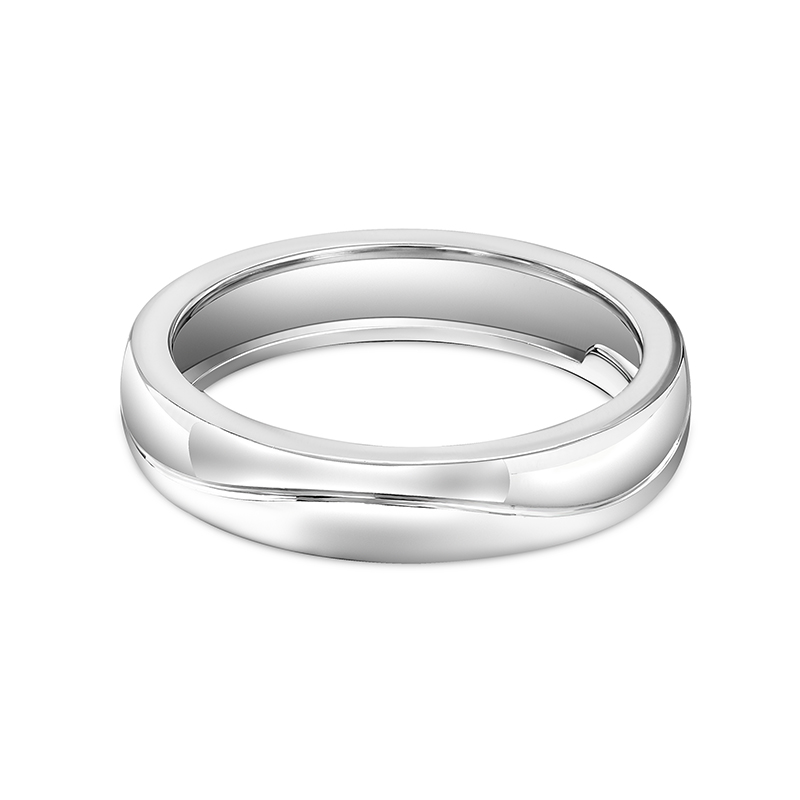 Et maison "Lines of Love" Simple Men Wedding Band Sterling Silver