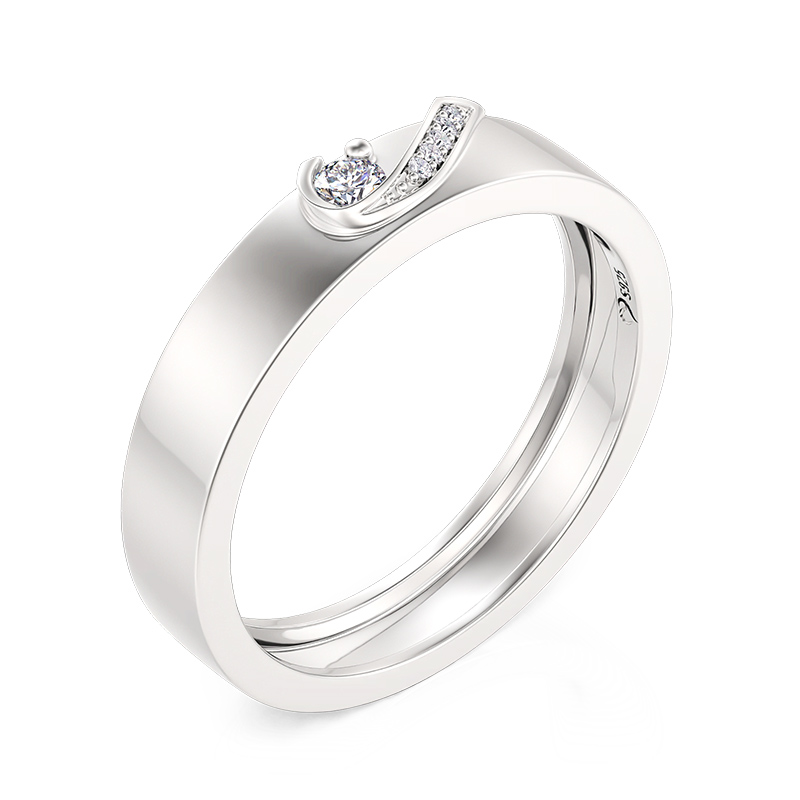 Et maison Simple Heart Men's Wedding Band Sterling Silver