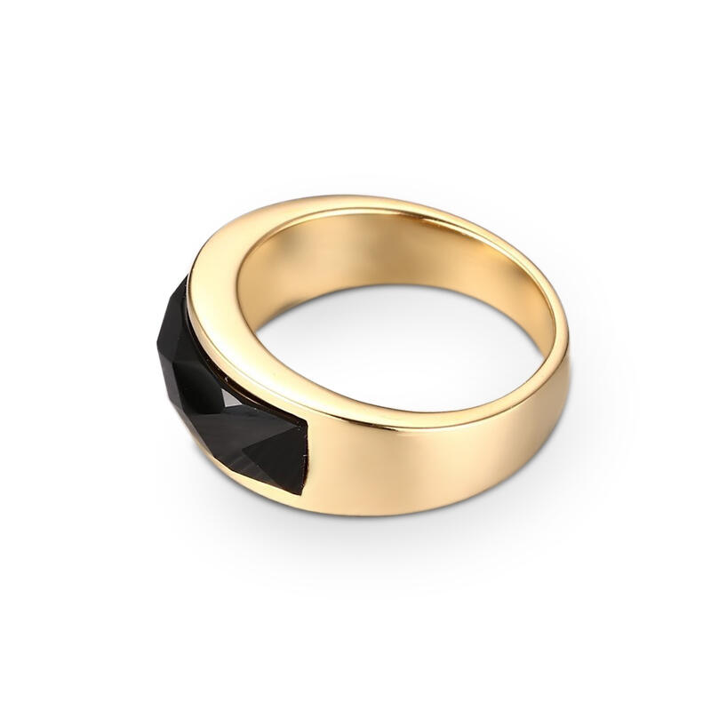 Et maison High Polished Black Agate Stainless Steel Men's Band