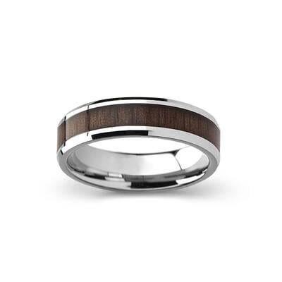 Et maison Walnut Stainless Steel Men's Band