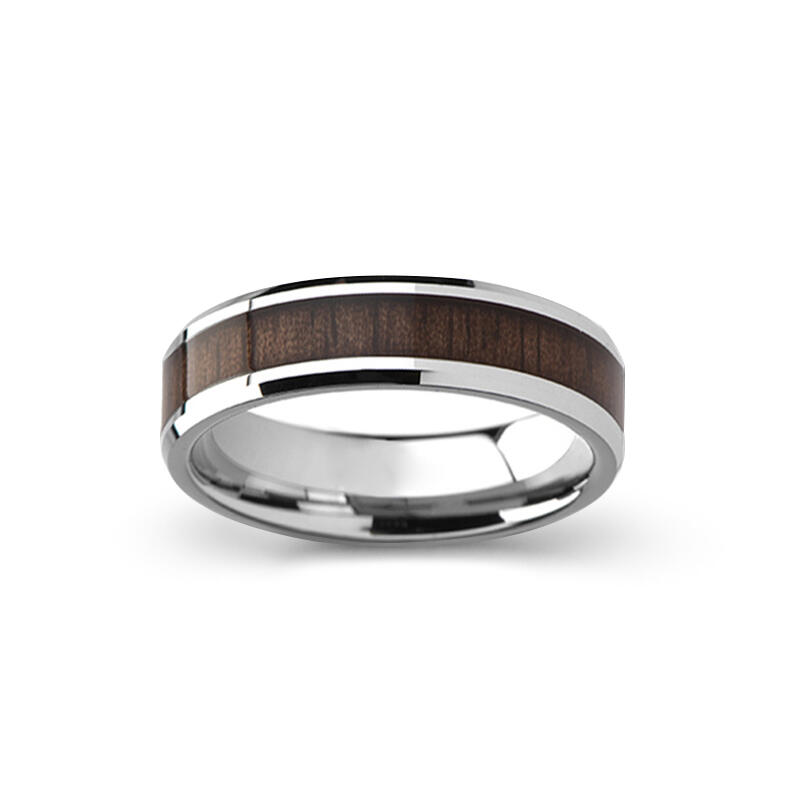 Et maison Walnut Stainless Steel Men's Band