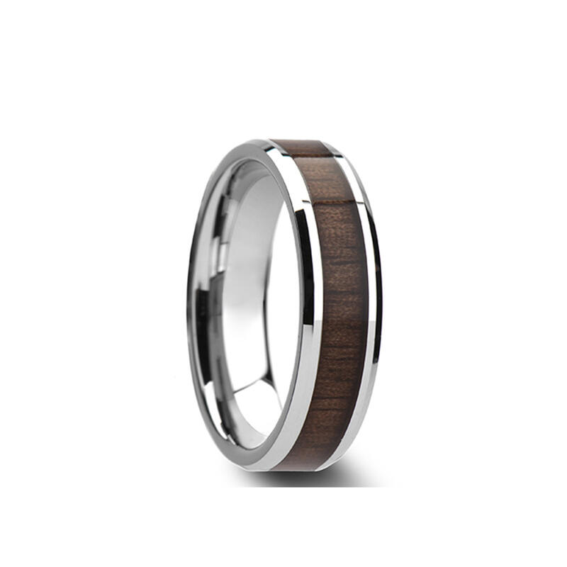 Et maison Walnut Stainless Steel Men's Band