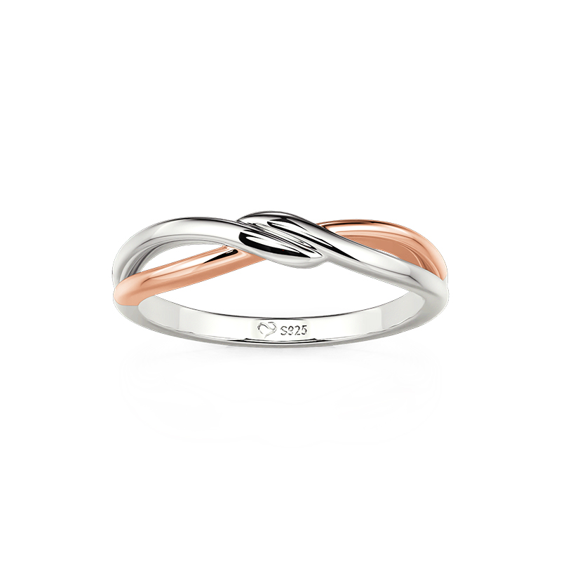 Et maison Infinity Twist Two Tone Brushed Men's Wedding Band