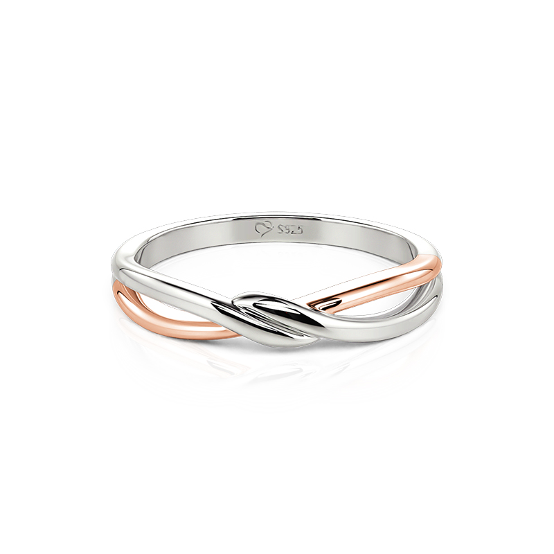 Et maison Infinity Twist Two Tone Brushed Men's Wedding Band