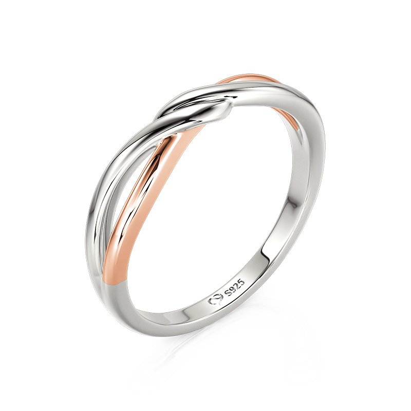 Et maison Infinity Twist Two Tone Brushed Men's Wedding Band