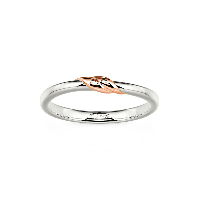 Et maison Bypass Two-Tone Promise Ring for Men Sterling Silver