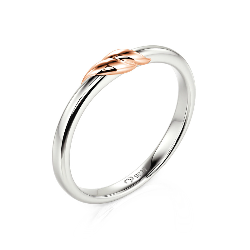 Et maison Bypass Two-Tone Promise Ring for Men Sterling Silver