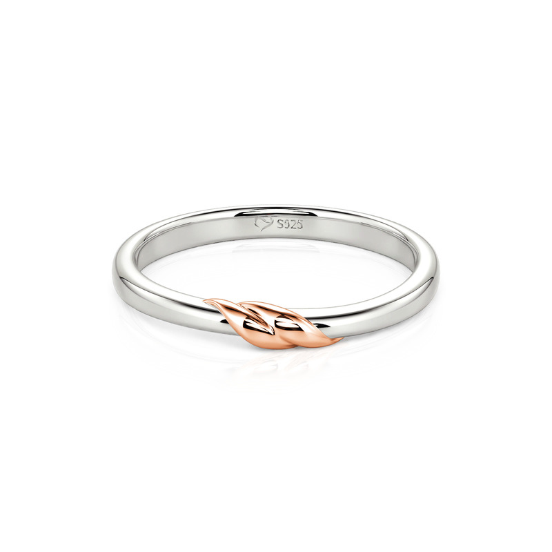 Et maison Bypass Two-Tone Promise Ring for Men Sterling Silver