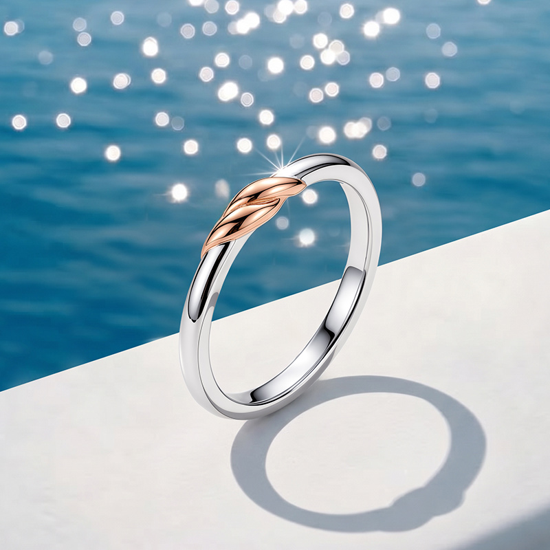Et maison Bypass Two-Tone Promise Ring for Men Sterling Silver
